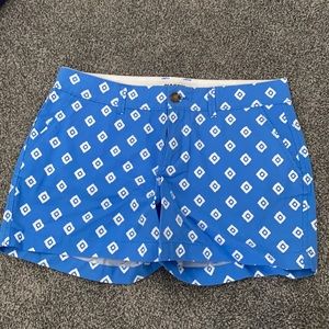 Royal Blue Khaki Old Navy Shorts with White Diamond Pattern